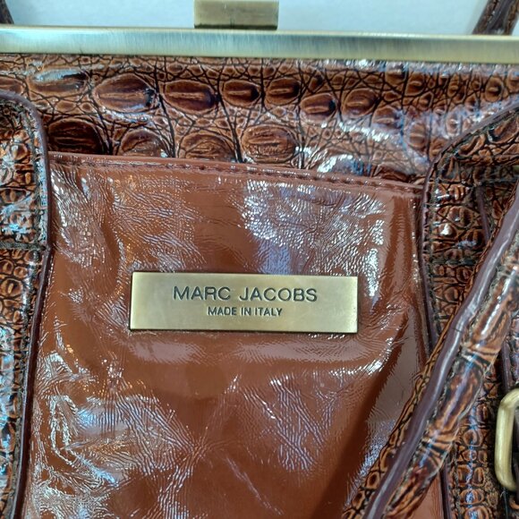 Marc Jacobs Bag Brown Patent Leather Kiss Lock Closure Vintage - Picture 4 of 16